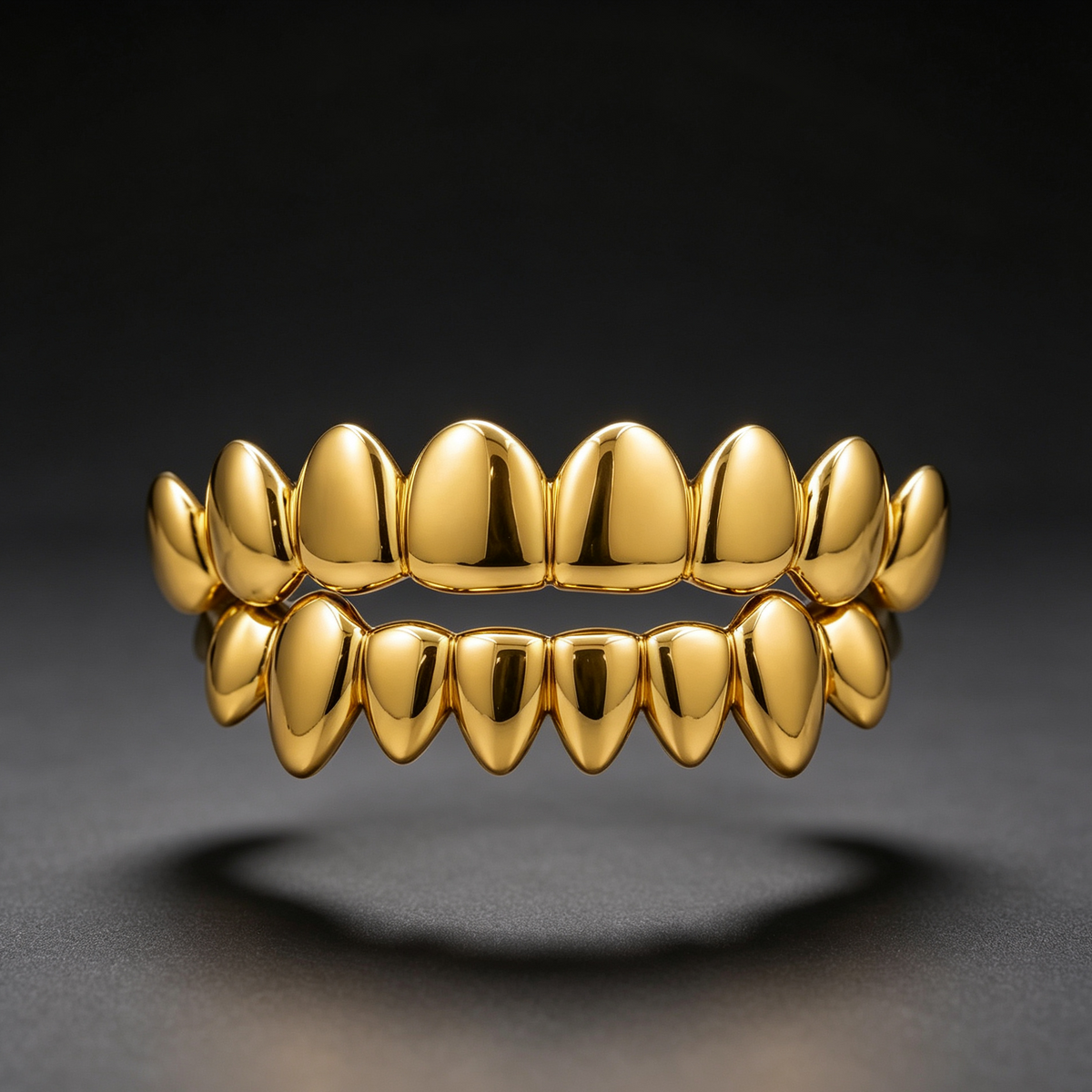 Smooth Solid‑Face Metal Grillz Versatile Hip‑Hop Teeth Jewelry