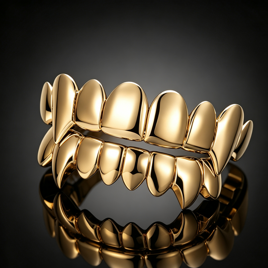 Plain Band Diamond Grillz Minimalist Hip Hop Teeth Jewelry