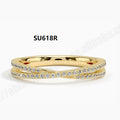 Minimalist Stackable Moissanite Ring Set, Understated Luxury Design, S925 Sterling Silver Gold-Tone Layering Bands