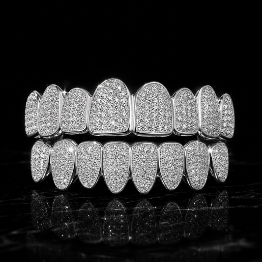 Full‑Pave Diamond Grillz Hip Hop Teeth Jewelry