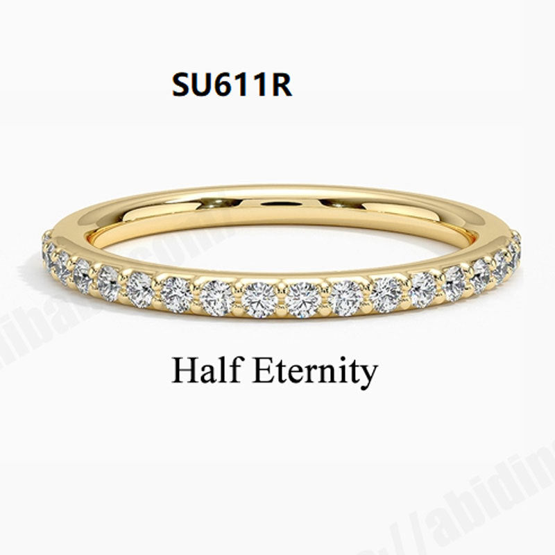 Popular Layering Ring Set, Refined Minimal Luxury, S925 Sterling Silver Gold-Tone Moissanite Stackable Bands