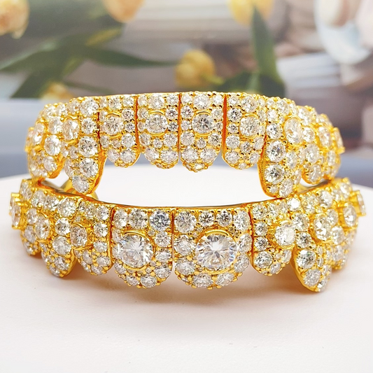 Mixed‑Cut (Round) Heavy Diamond Grillz Hip‑Hop Teeth Jewelry
